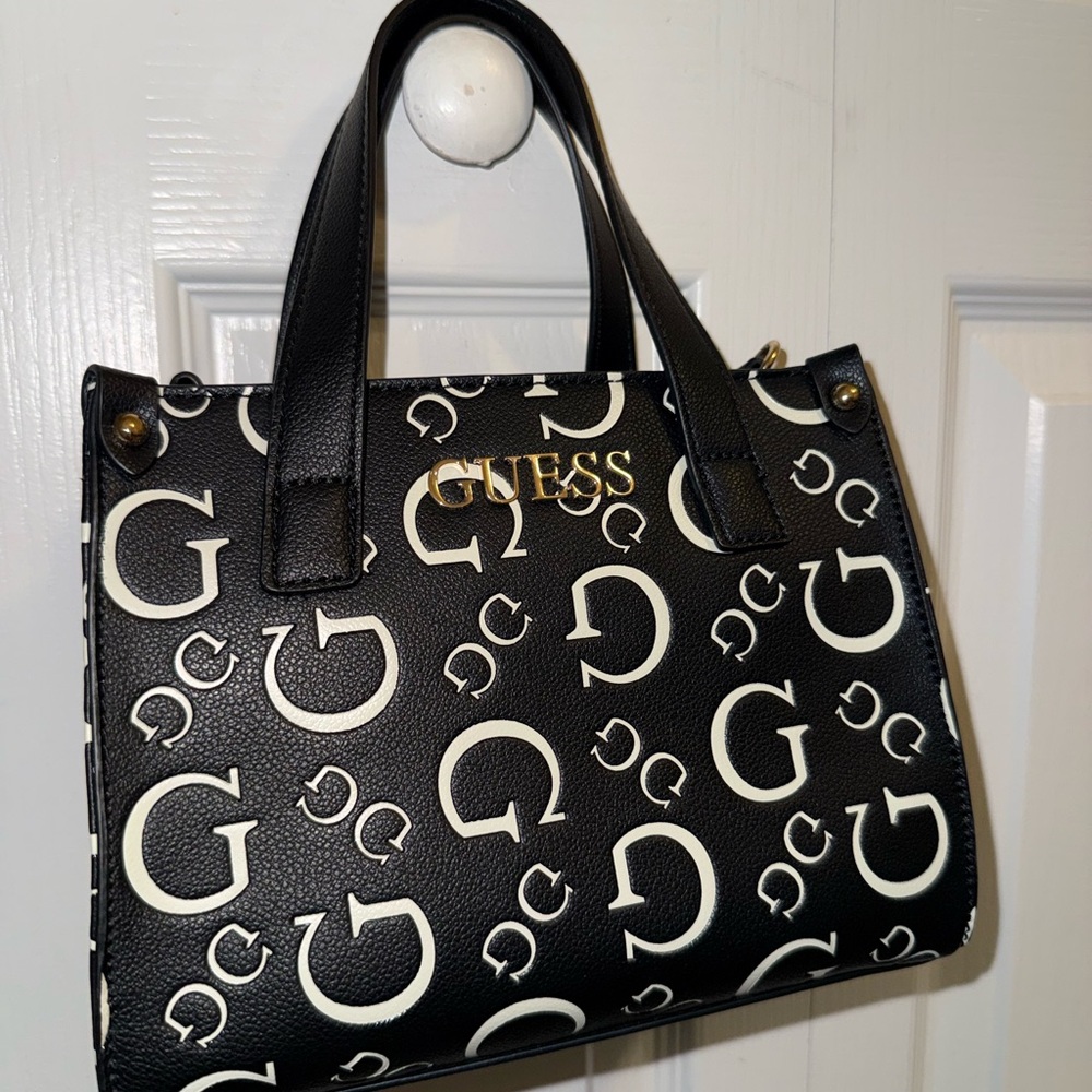 GUESS Black and Cream Satchel - Picture 6 of 7